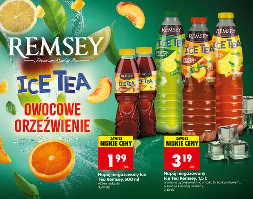 Napój niegazowany Ice Tea Remsey różne rodzaje promocja w Biedronka