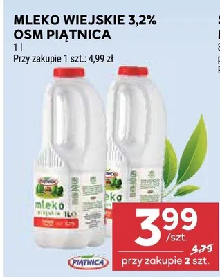 Mleko wiejskie 3,2% promocja w Stokrotka
