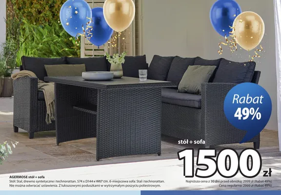 Stół + sofa AGERMOSE promocja w Jysk