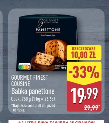 Babka panettone Gourmet Finest Cuisine promocja w Aldi
