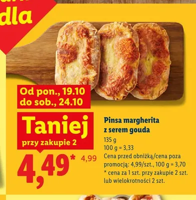 Pinsa margherita z serem gouda promocja w Lidl