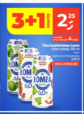 Piwo bezalkoholowe Łomża Radler Cytryna & Limonka promocja w Dealz