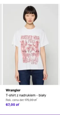 T-shirt z nadrukiem Wrangler biały promocja w Lounge by Zalando