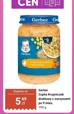 Zupka Gerber Krupniczek drobiowy z warzywami po 9 mies. promocja w Biedronka