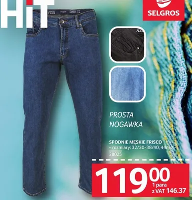 Spodnie męskie FRISCO prosta nogawka promocja w Selgros