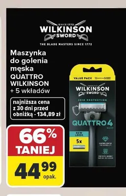 Maszynka do golenia męska Wilkinson Sword Quattro promocja w Carrefour Market