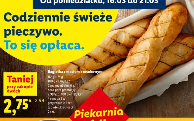 Bagietka z masłem czosnkowym promocja w Lidl