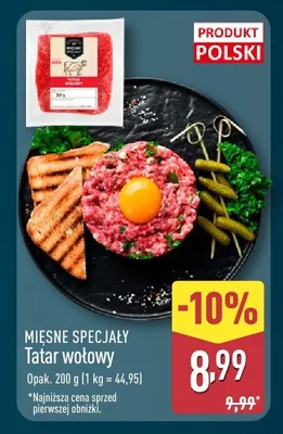 Tatar wołowy Mięsne Specjały promocja w Aldi
