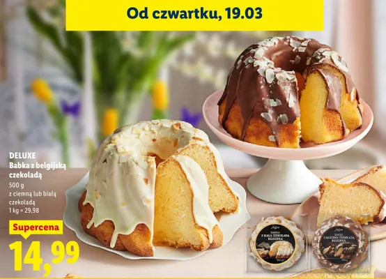 Babka z belgijską czekoladą z ciemną lub białą czekoladą promocja w Lidl