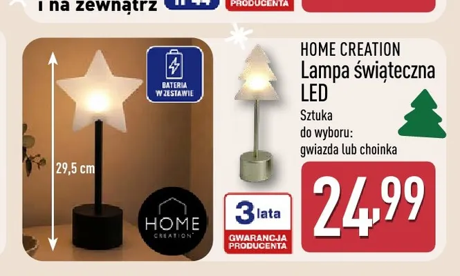 Lampa świąteczna LED gwiazda Home Creation promocja w Aldi