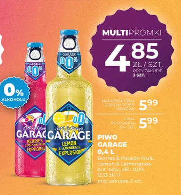 Piwo bezalkoholowe Garage Lemon & Lemongrass promocja w Duży Ben