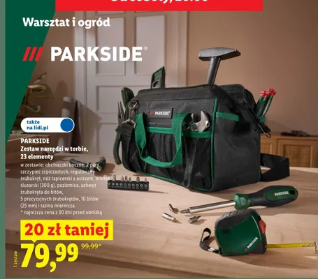 Zestaw narzędzi w torbie Parkside promocja w Lidl