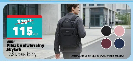 Plecak uniwersalny Skylark Wilus promocja w Biedronka Home