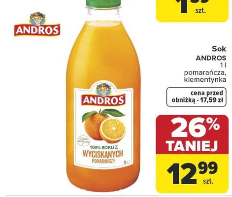 Sok pomarańcza, klementynka promocja w Carrefour