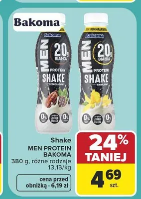 Shake Men Protein Bakoma waniliowy promocja w Carrefour Market