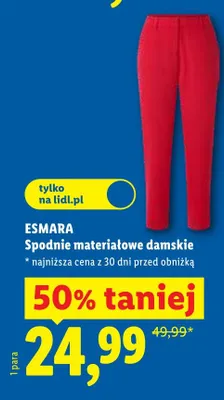Spodnie materiałowe damskie Esmara promocja w Lidl