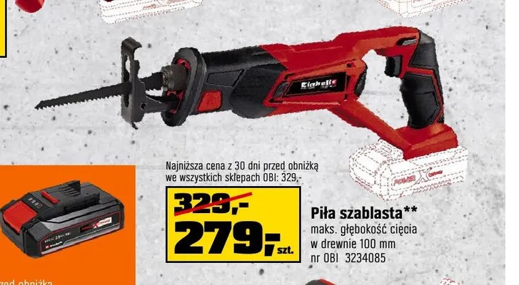 Piła szablasta akumulatorowa Einhell promocja w OBI
