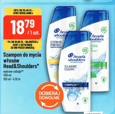 Szampon do mycia włosów Head & Shoulders Classic Clean promocja w POLOmarket