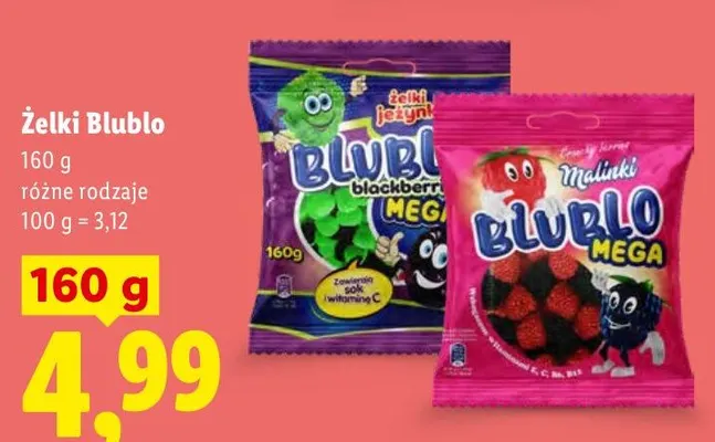 Żelki jeżynki Blublo promocja w Lidl