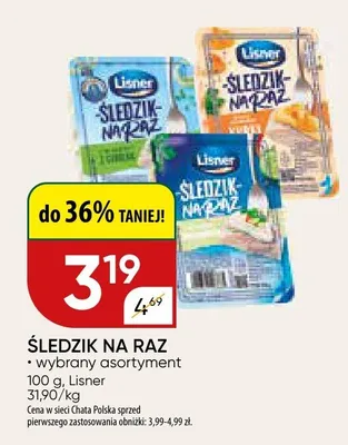 Śledzik na raz wybrany asortyment promocja w Chata Polska