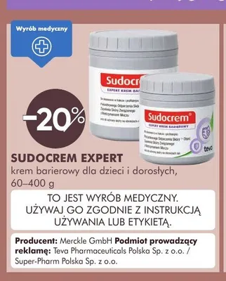 Krem barierowy dla dzieci i dorosłych Sudocrem Expert promocja w Super-Pharm