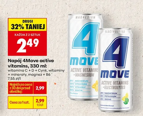 Napój active vitamins witamin+minerały promocja w Biedronka