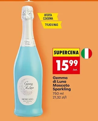 Wino musujące Gemma di Luna Moscato Sparkling promocja w Biedronka