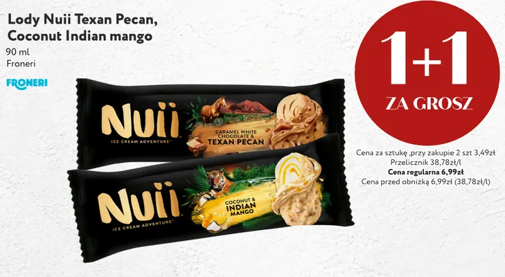 Lody Nuii Coconut Indian mango promocja w Market Point