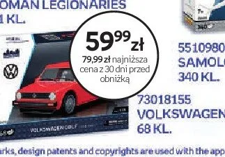 Klocki konstrukcyjne COBI Volkswagen Golf (1974-1983) 68 kl. promocja w Dzień Dziecka