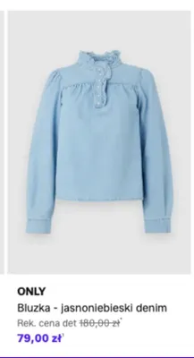 Bluzka ONLY jasnoniebieski denim promocja w Lounge by Zalando