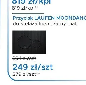 Przycisk spłukujący Laufen MOONDANCE czarny mat promocja w Blu Salony Łazienek