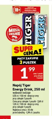 Napój energetyczny Tiger Zero Sugar promocja w Twój Market