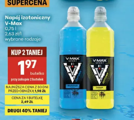 Napój izotoniczny V-Max lemon promocja w Delikatesy Centrum