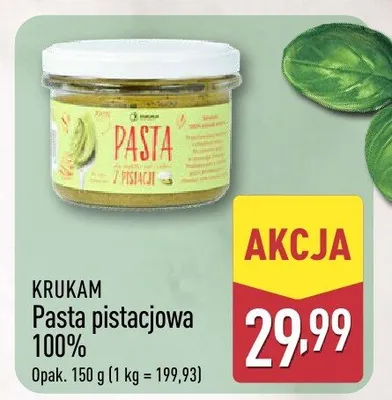 Pasta pistacjowa 100% promocja w Aldi