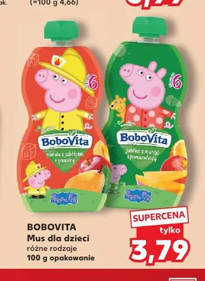 Mus dla dzieci BoboVita jabłko z mango i pomarańczą promocja w Kaufland