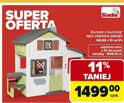Domek z kuchnią Neo Friends Smoby 149,90 x 10 rat 0% promocja w Carrefour