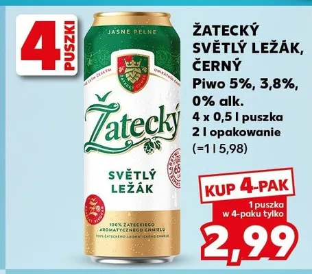 Piwo Żatecký Světlý Ležák, Černý promocja w Kaufland