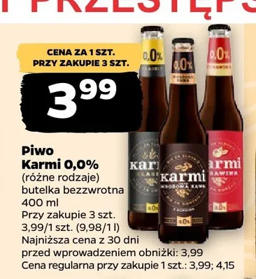 Piwo bezalkoholowe Karmi Żurawina 0,0% promocja w Netto