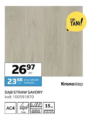 Panele podłogowe Kronostep Dąb Straw Savory AC4 7 mm promocja w Komfort