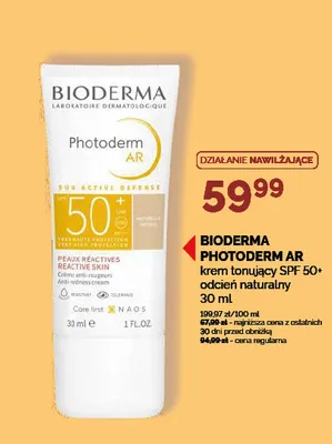 Krem tonujący SPF 50+ Bioderma Photoderm AR odcień naturalny promocja w Ziko Dermo