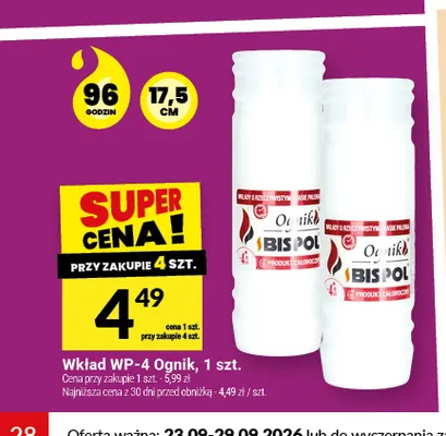 Wkład WP-4 Ognik Bispol promocja w Twój Market