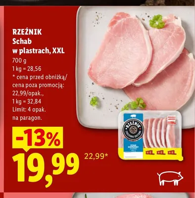 Schab wieprzowy w plastrach Rzeźnik XXL promocja w Lidl