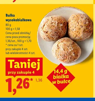 Bułka wysokobiałkowa promocja w Lidl