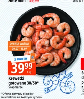 Krewetki gotowane 30/50 Scapmaree promocja w Leclerc