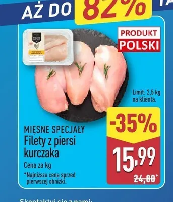 Filety z piersi kurczaka Mięsne Specjały promocja w Aldi