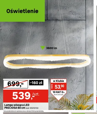 Lampa wisząca LED Preciosa 60 cm promocja w Leroy Merlin