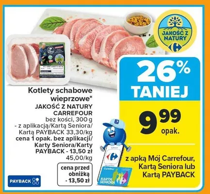 Kotlety schabowe wieprzowe promocja w Carrefour