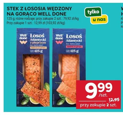 Stek z łososia wędzony na gorąco Well Done promocja w Stokrotka