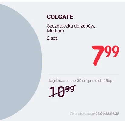 Szczoteczka do zębów Medium promocja w Rossmann