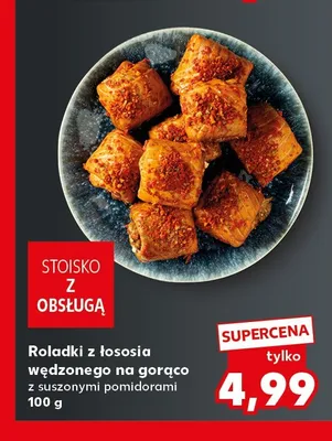 Roladki z łososia wędzonego na gorąco z suszonymi pomidorami promocja w Kaufland